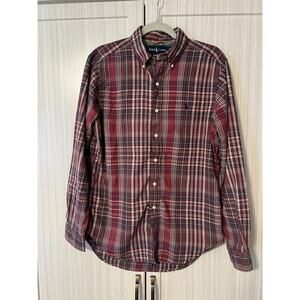 Ralph Lauren Men's Classic Fit Button Up Long Sleeve Plaid Shirt, Size Medium